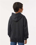 Tultex 320Y Youth Hooded Sweatshirt - Heather Graphite - model back