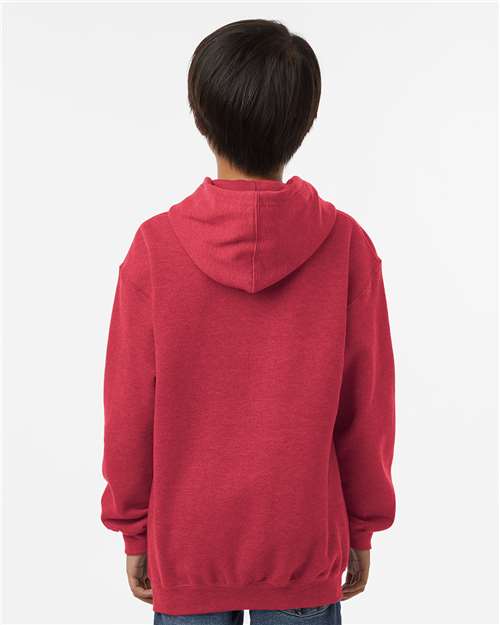 Tultex 320Y Youth Hooded Sweatshirt - Heather Red - model back