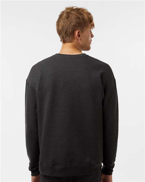 Tultex 340 Unisex Fleece Crewneck Sweatshirt - Heather Graphite - model back