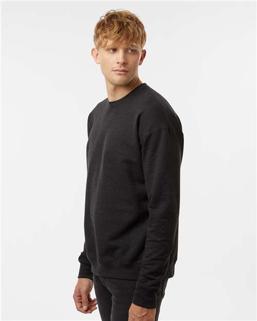 Tultex 340 Unisex Fleece Crewneck Sweatshirt - Heather Graphite - model side