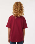 M&O 4850 Youth Gold Soft Touch T-Shirt - Cardinal Red - model back