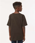 M&O 4850 Youth Gold Soft Touch T-Shirt - Chocolate - model back