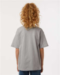 M&O 4850 Youth Gold Soft Touch T-Shirt - Gravel - model back