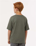 M&O 4850 Youth Gold Soft Touch T-Shirt - Military Green - model back