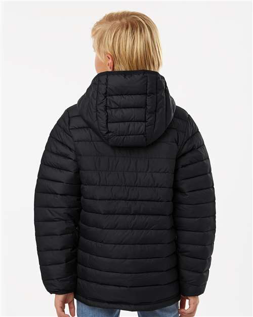 Columbia 209002 Youth Powder Lite II Hooded Jacket - Black - model back