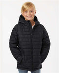 Columbia 209002 Youth Powder Lite II Hooded Jacket - Black - model front