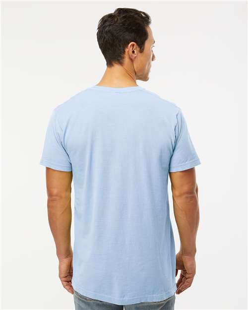 M&O 6500M Unisex Vintage Garment-Dyed T-Shirt - Chambray - model back