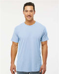 M&O 6500M Unisex Vintage Garment-Dyed T-Shirt - Chambray - model front