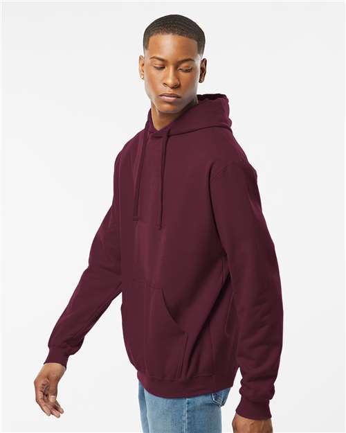 Tultex 320 Unisex Fleece Hooded Sweatshirt - Maroon - model side