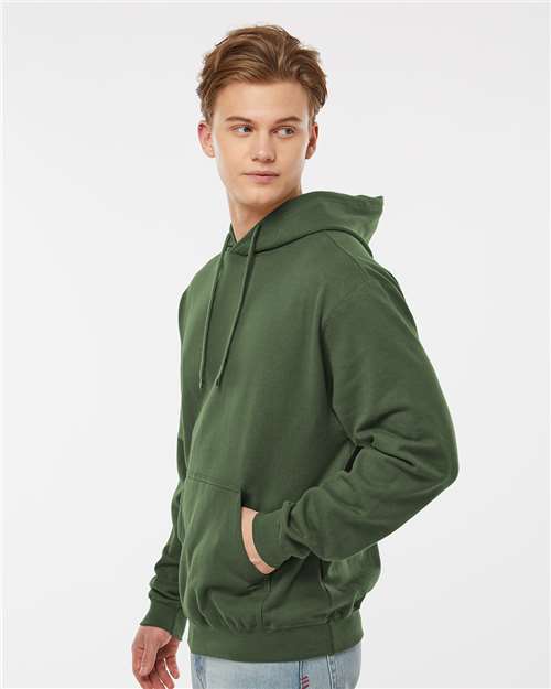 Tultex 320 Unisex Fleece Hooded Sweatshirt - Military Green - model side