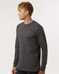 Tultex 202LS Unisex Fine Jersey Long Sleeve T-Shirt - Heather Charcoal - model side