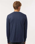 Tultex 202LS Unisex Fine Jersey Long Sleeve T-Shirt - Heather Denim - model back