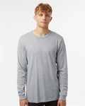 Tultex 202LS Unisex Fine Jersey Long Sleeve T-Shirt - Heather Grey - model front