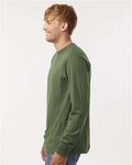 Tultex 202LS Unisex Fine Jersey Long Sleeve T-Shirt - Military Green - model side