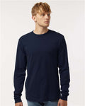 Tultex 202LS Unisex Fine Jersey Long Sleeve T-Shirt - Navy - model front