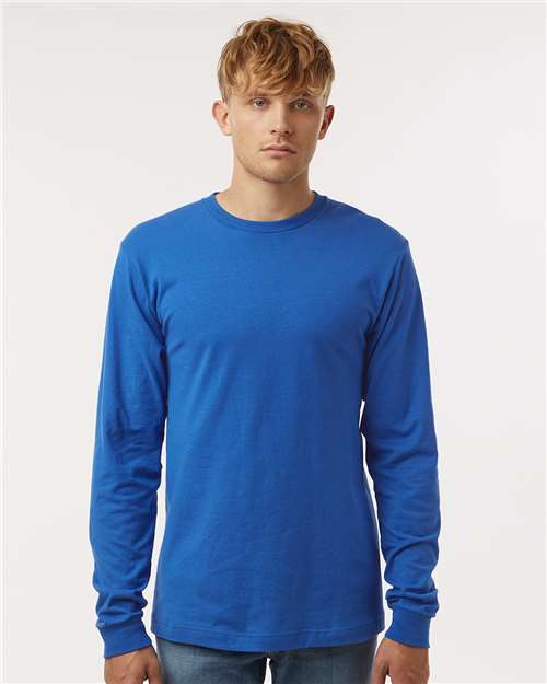 Tultex 202LS Unisex Fine Jersey Long Sleeve T-Shirt - Royal - model front
