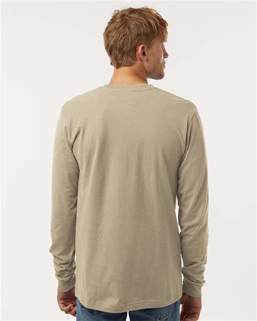 Tultex 202LS Unisex Fine Jersey Long Sleeve T-Shirt - Sand - model back