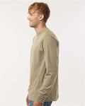 Tultex 202LS Unisex Fine Jersey Long Sleeve T-Shirt - Sand - model side