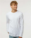 Tultex 202LS Unisex Fine Jersey Long Sleeve T-Shirt - White - model front