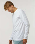 Tultex 202LS Unisex Fine Jersey Long Sleeve T-Shirt - White - model side