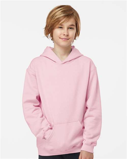 Tultex 320Y Youth Hooded Sweatshirt - Light Pink - model front