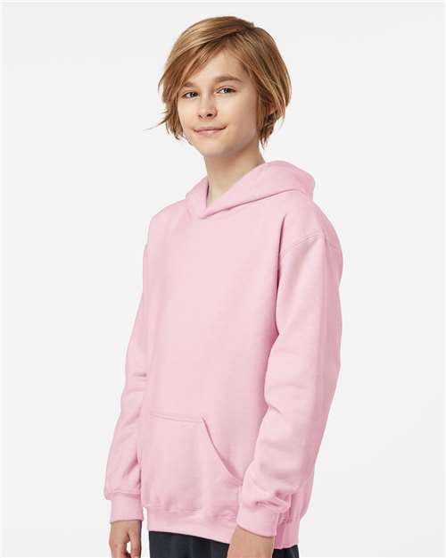 Tultex 320Y Youth Hooded Sweatshirt - Light Pink - model side