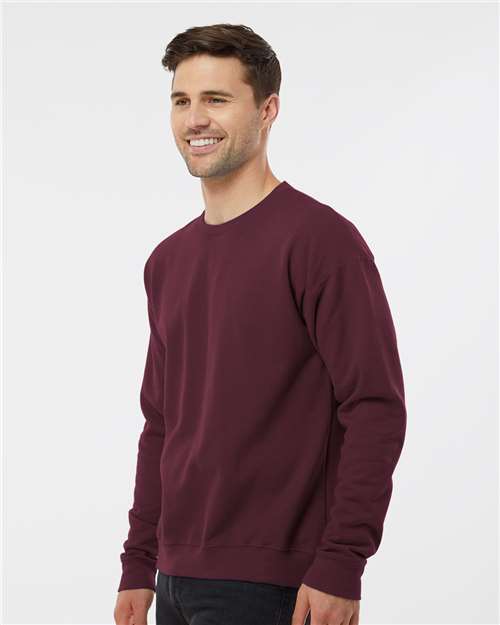 Tultex 340 Unisex Fleece Crewneck Sweatshirt - Maroon - model side