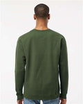 Tultex 340 Unisex Fleece Crewneck Sweatshirt - Military Green - model back