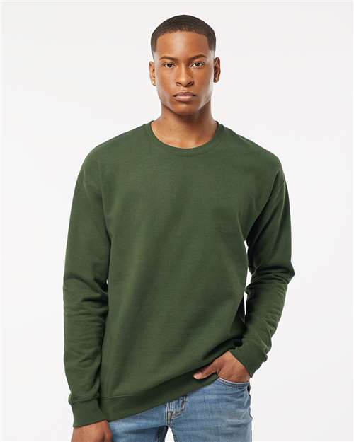 Tultex 340 Unisex Fleece Crewneck Sweatshirt - Military Green - model front