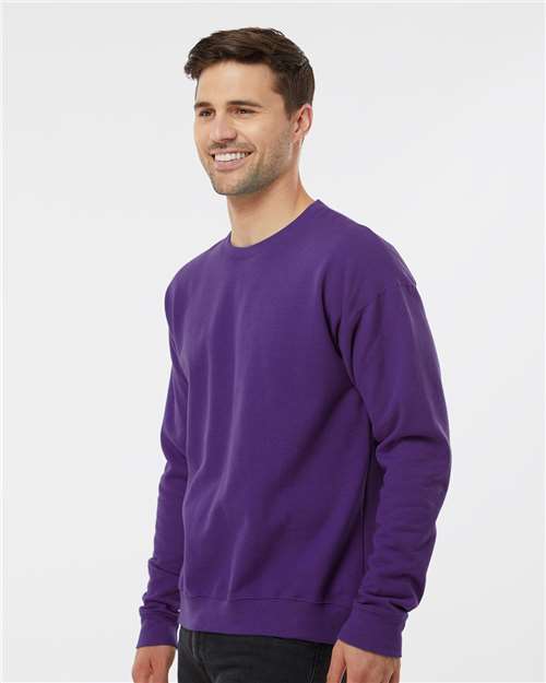 Tultex 340 Unisex Fleece Crewneck Sweatshirt - Purple - model side