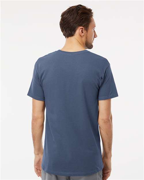 M&O 4800 Men's Gold Soft Touch T-Shirt - Indigo Blue - model back