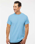 M&O 4800 Men's Gold Soft Touch T-Shirt - Sky - model front