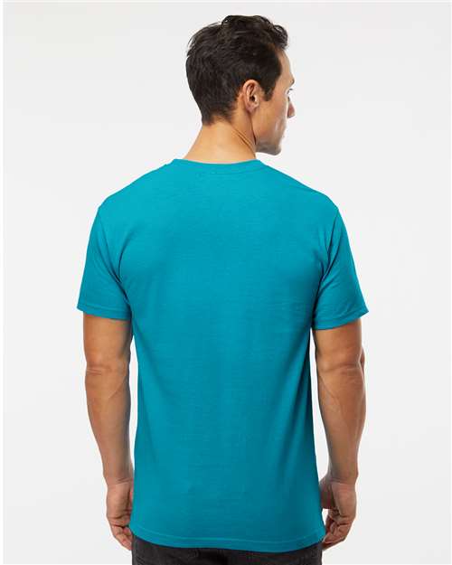 M&O 4800 Men's Gold Soft Touch T-Shirt - Tropical Blue - model back