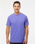 M&O 4800 Men's Gold Soft Touch T-Shirt - Violet - model front