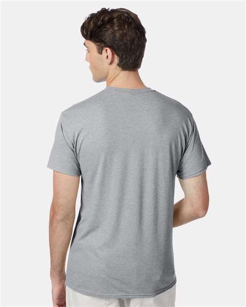 Hanes 42TB Perfect-T Triblend T-Shirt - Silverstone Heather - model back