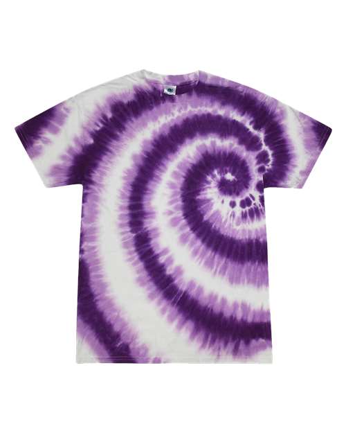 Colortone 1000 Unisex Multi-Color Tie-Dyed T-Shirt - Swirl Purple - front