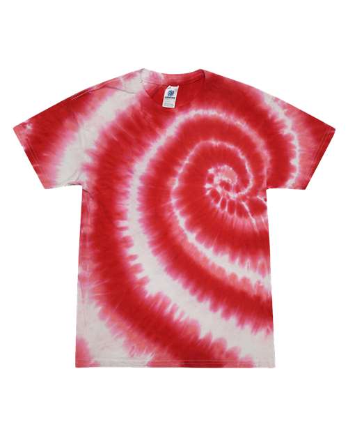 Colortone 1000 Unisex Multi-Color Tie-Dyed T-Shirt - Swirl Red - front