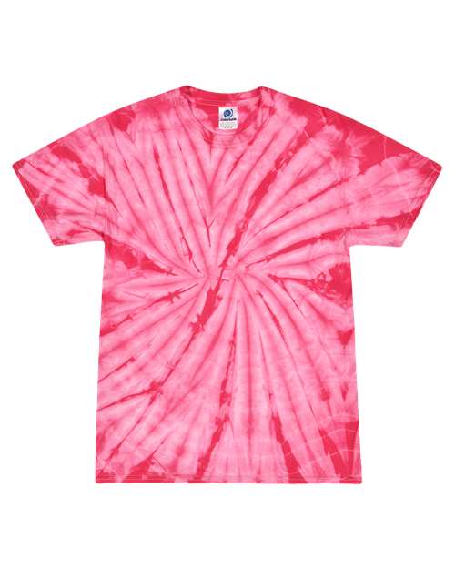 Colortone 1000 Unisex Multi-Color Tie-Dyed T-Shirt - Spider Pink - front