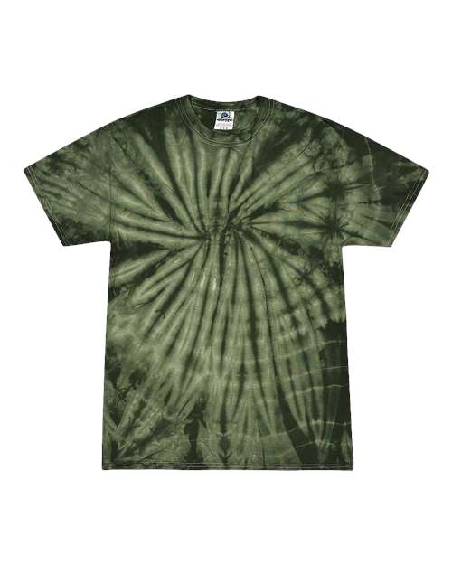 Colortone 1000 Unisex Multi-Color Tie-Dyed T-Shirt - Spider Green - front