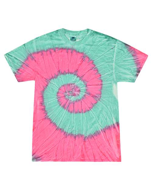Colortone 1000 Unisex Multi-Color Tie-Dyed T-Shirt - Mint Fusion - front