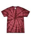 Colortone 1000 Unisex Multi-Color Tie-Dyed T-Shirt - Spider Burgundy - front