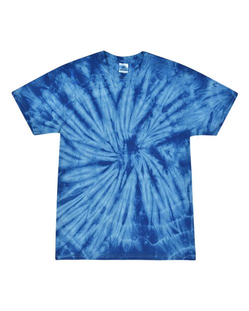 Colortone 1000Y Youth Multi-Color Tie-Dyed T-Shirt - Spider Royal - front