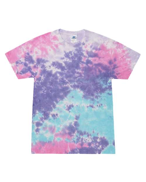 Colortone 1000Y Youth Multi-Color Tie-Dyed T-Shirt - Cotton Candy - front