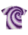 Colortone 1000Y Youth Multi-Color Tie-Dyed T-Shirt - Swirl Purple - front