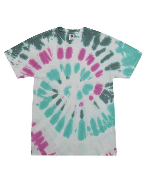 Colortone 1000Y Youth Multi-Color Tie-Dyed T-Shirt - Everglades - front