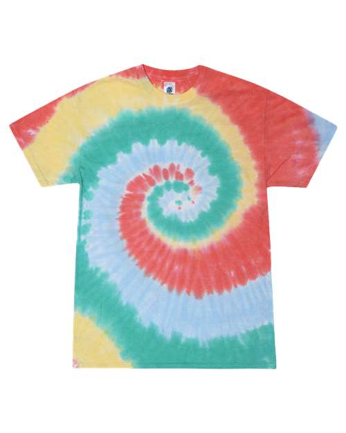Colortone 1000Y Youth Multi-Color Tie-Dyed T-Shirt - Gum Drop - front