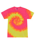 Colortone 1000Y Youth Multi-Color Tie-Dyed T-Shirt - Fluorescent Swirl - front