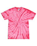 Colortone 1000Y Youth Multi-Color Tie-Dyed T-Shirt - Spider Pink - front