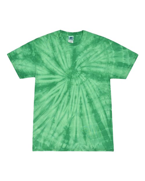 Colortone 1000Y Youth Multi-Color Tie-Dyed T-Shirt - Spider Kelly - front