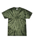 Colortone 1000Y Youth Multi-Color Tie-Dyed T-Shirt - Spider Green - front